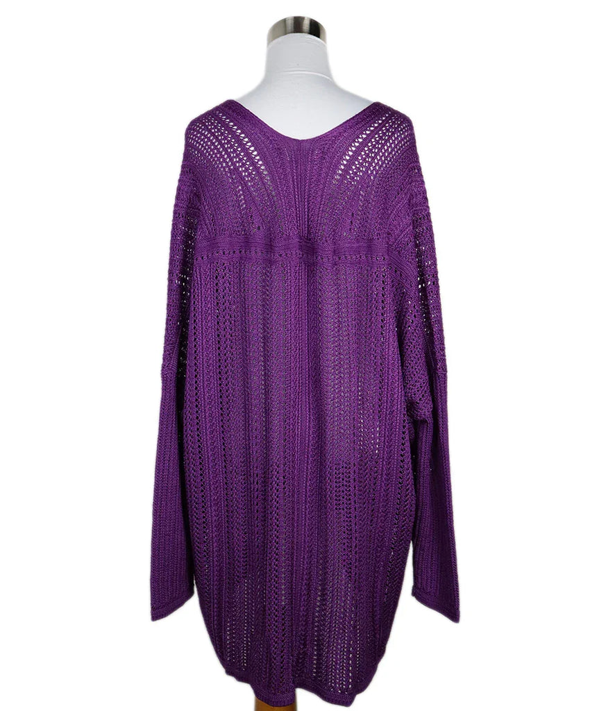 Ralph Lauren Purple Cotton Knit Sweater sz 14 - Michael's Consignment NYC