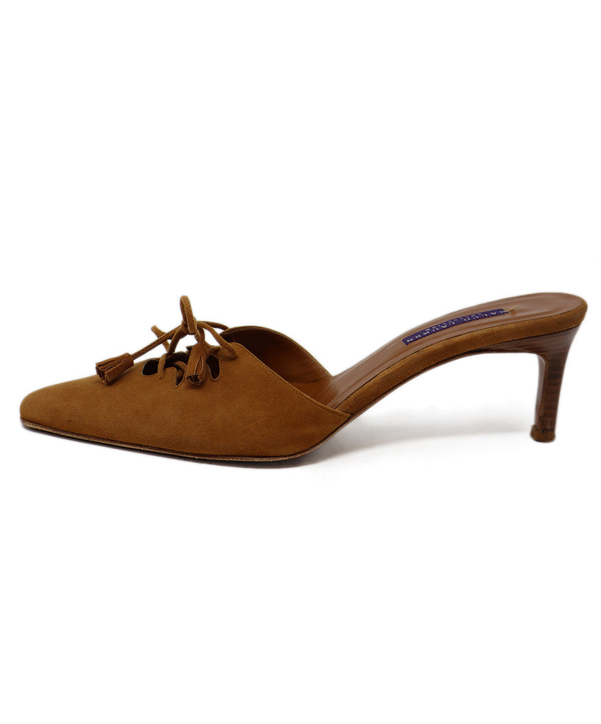 Ralph Lauren Brown Suede Lace Up Heels 1
