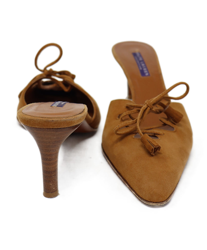 Ralph Lauren Brown Suede Lace Up Heels 2