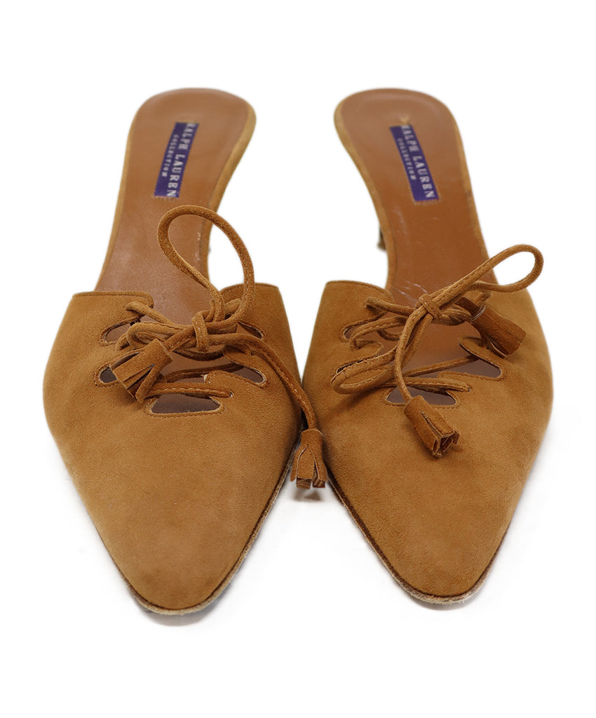 Ralph Lauren Brown Suede Lace Up Heels 3