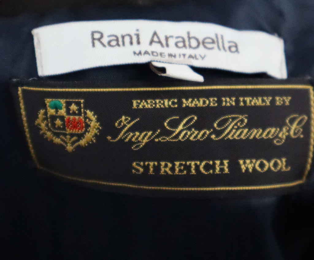 Rani Arabella Navy Wool & Brown Suede Jacket 3