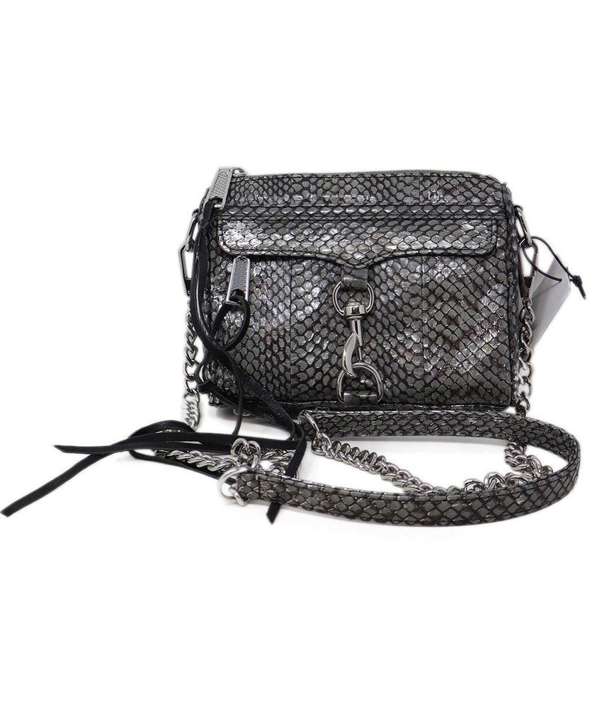 Rebecca Minkoff Silver Pressed Leather Crossbody 
