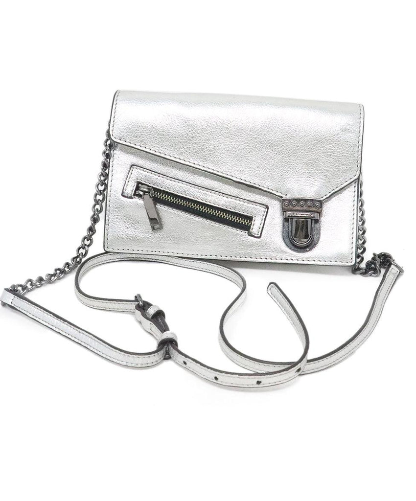 Rebecca Minkoff Silver Leather Crossbody - Michael's Consignment NYC