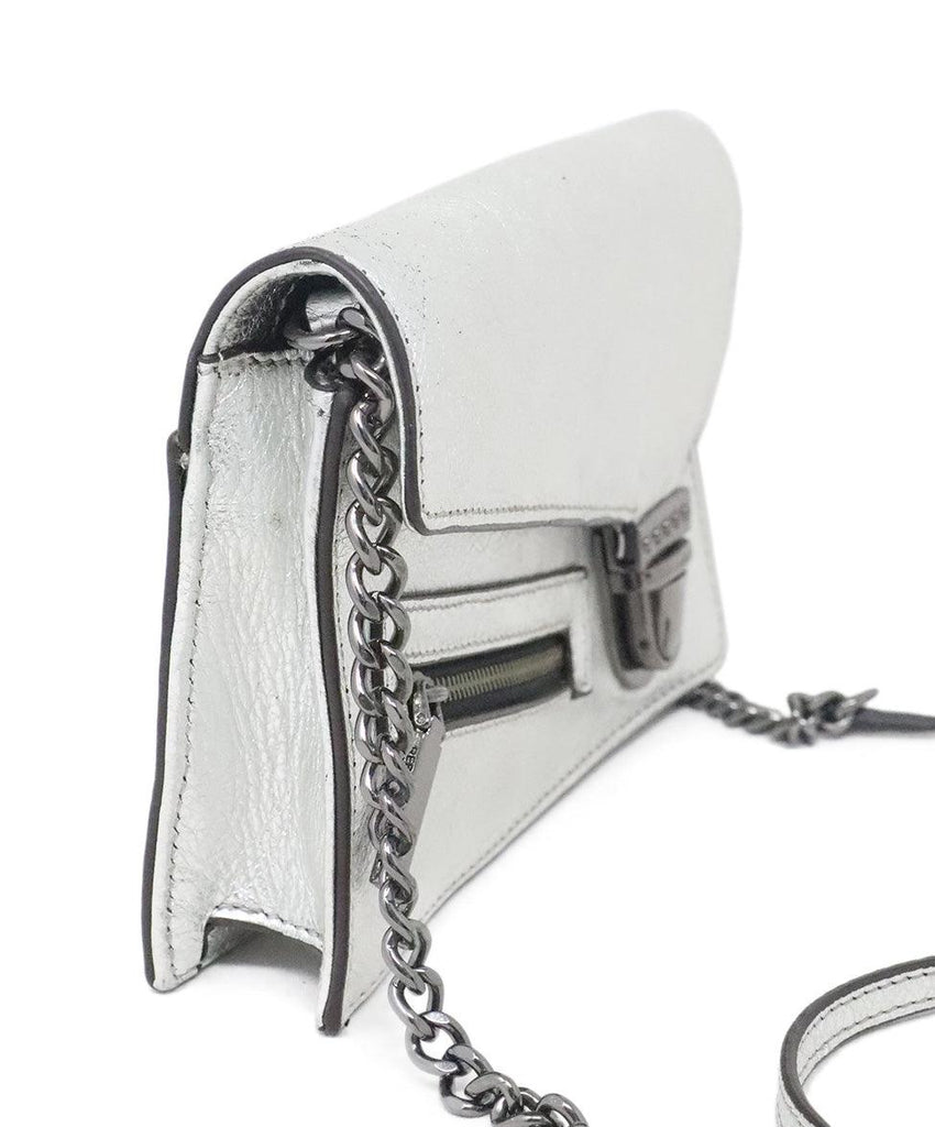 Rebecca Minkoff Silver Leather Crossbody - Michael's Consignment NYC