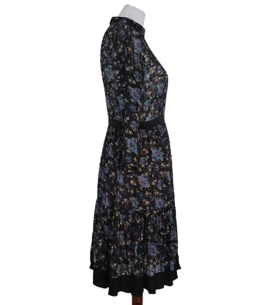 Rebecca Taylor Black Floral Print Dress 1