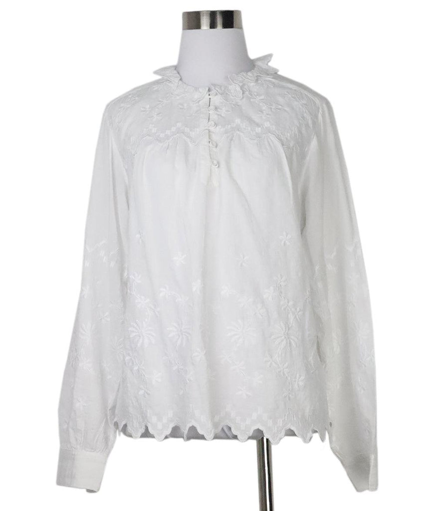 Rebecca Taylor White Embroidered Blouse 