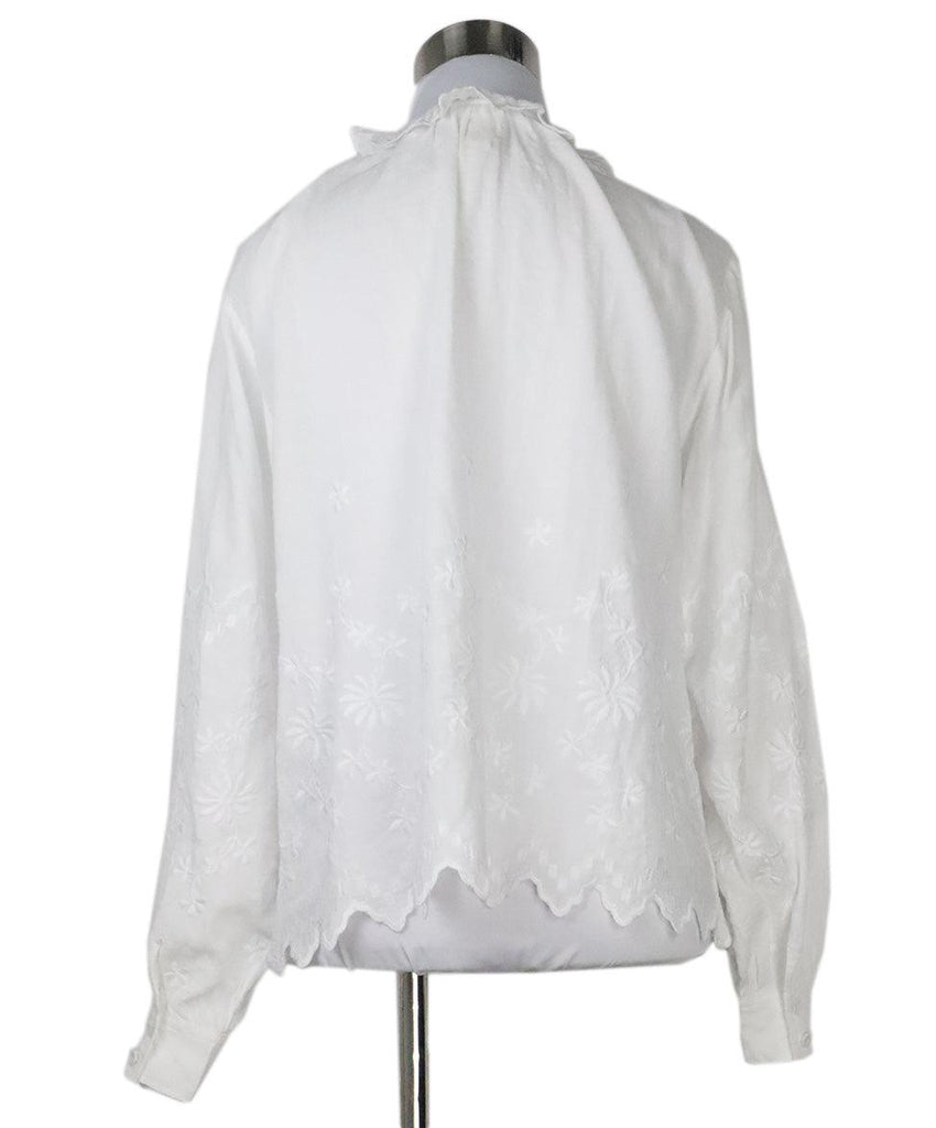 Rebecca Taylor White Embroidered Blouse sz 2 - Michael's Consignment NYC