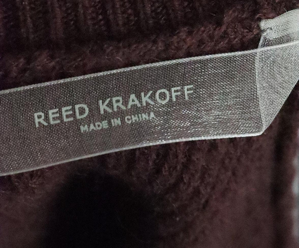 Reed Krakoff Burgundy & Grey Cashmere Sweater sz 2 - Michael's Consignment NYC