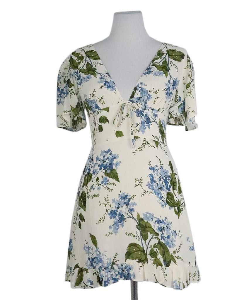 Reformation Ivory Floral Print Dress sz 4 - Michael's Consignment NYC