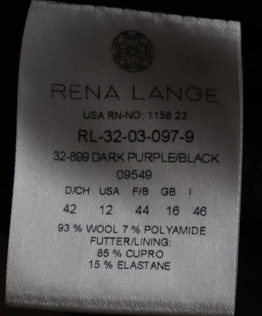 Rena Lange Purple & Black Beaded Dress sz 12 - Michael's Consignment NYC