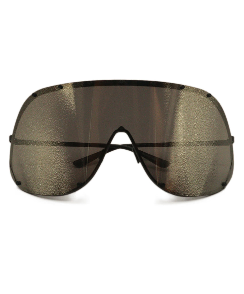 Rick Owens Brown Plastic Shield Sunglasses - Michael's Consignment NYC