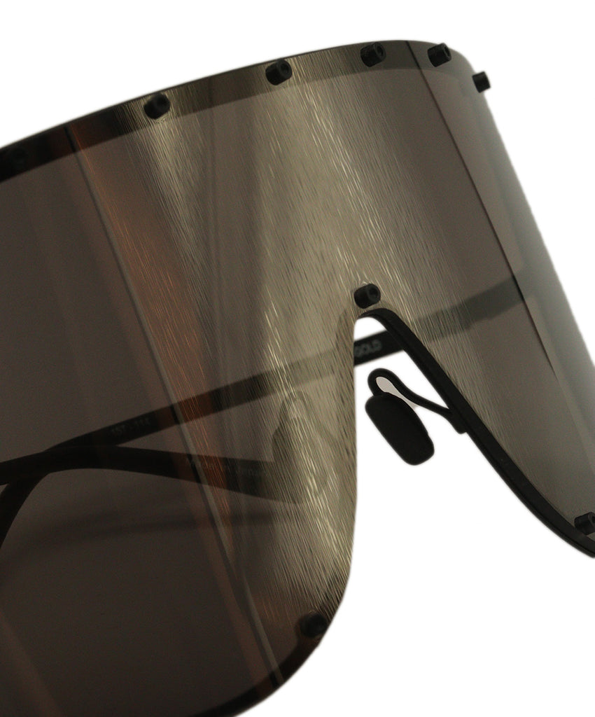 Rick Owens Brown Plastic Shield Sunglasses - Michael's Consignment NYC