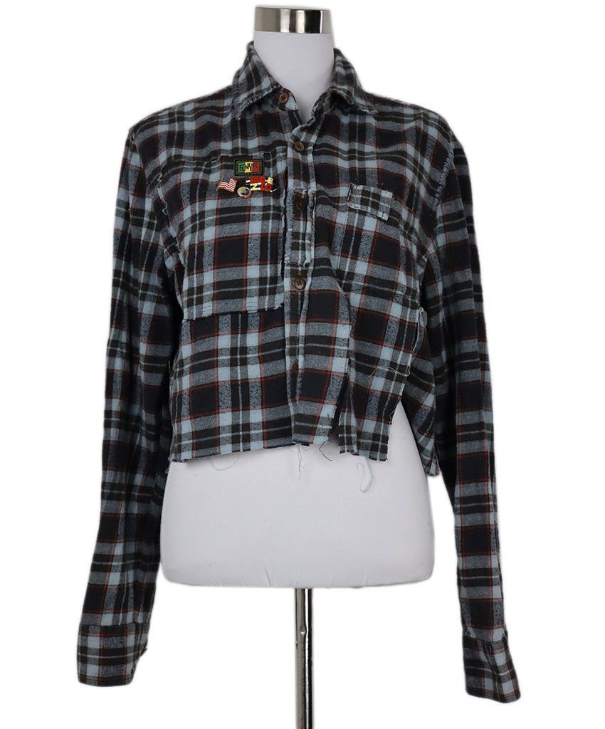 Riley Blue & Red Plaid Flannel Shirt 