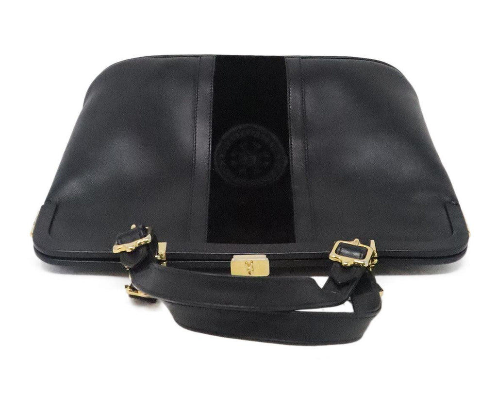 Roberta Di Camerino Black Leather & Velvet Bag 4