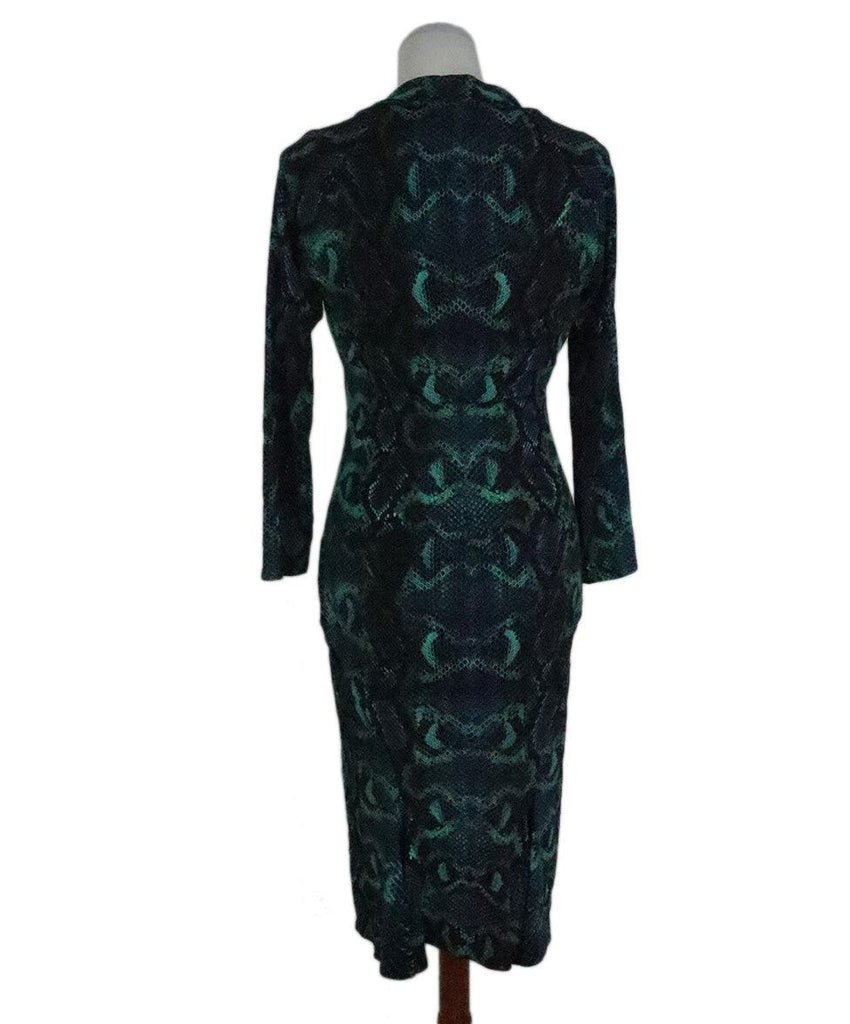 Roberto Cavalli Blue & Green Snakeprint Dress sz 6 - Michael's Consignment NYC