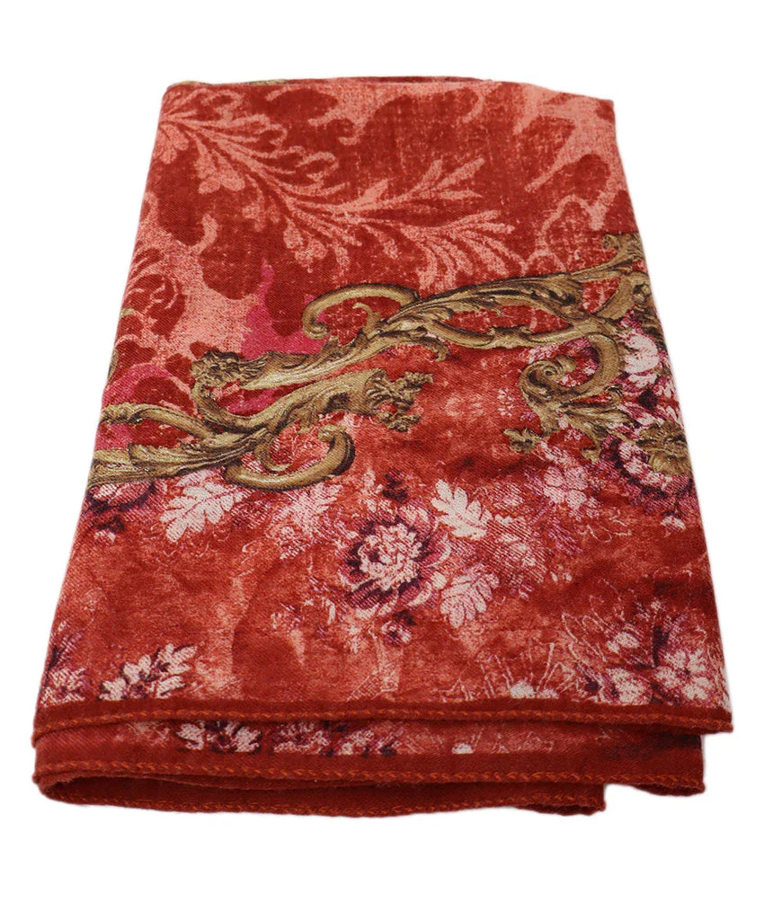 Roberto Cavalli Red Pink & Purple Floral Wool Scarf - Michael's Consignment NYC