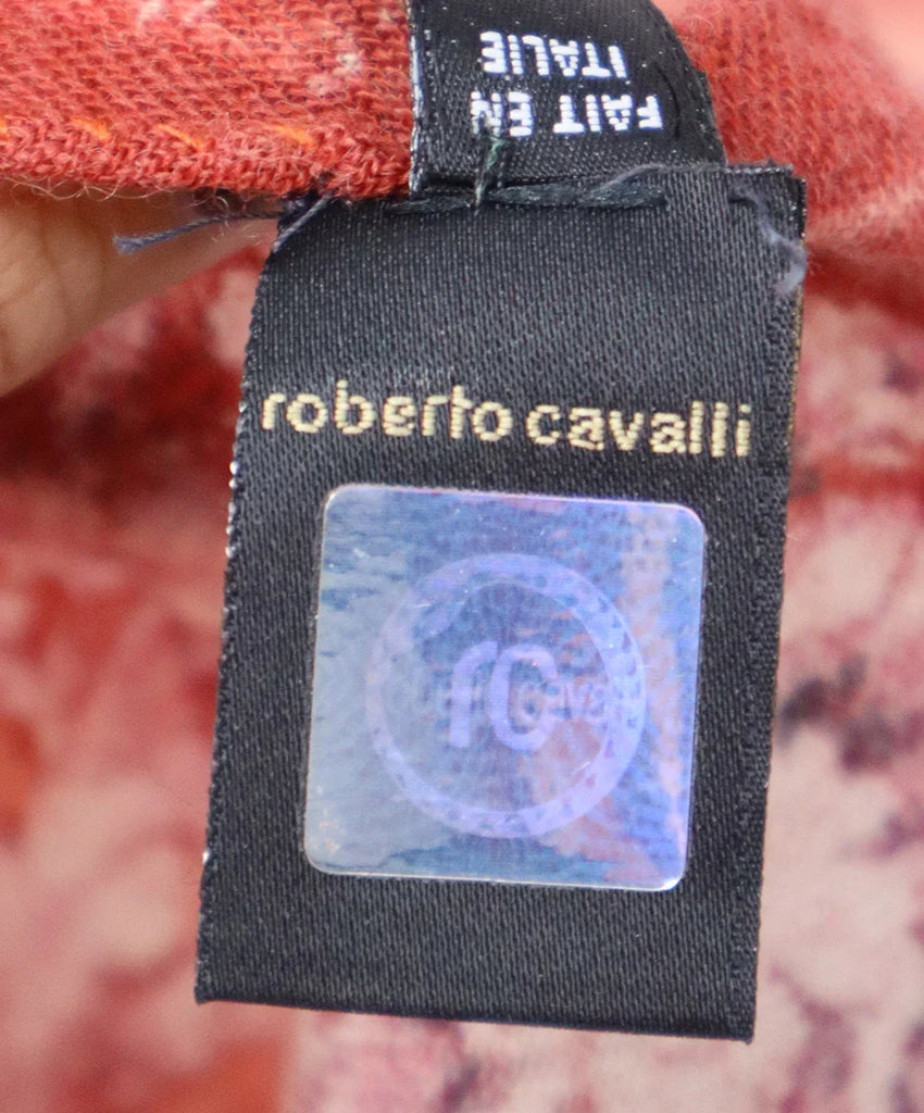 Roberto Cavalli Red Pink & Purple Floral Wool Scarf - Michael's Consignment NYC