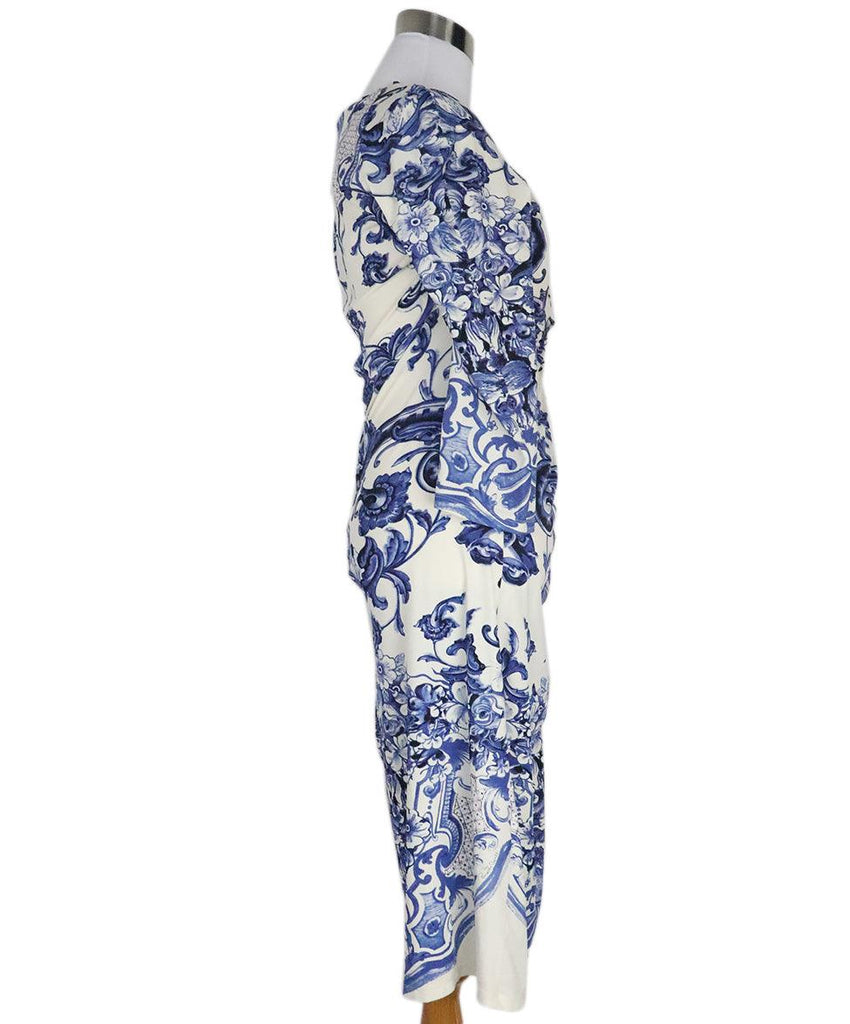 Roberto Cavalli Blue & White Floral Dress sz 4 - Michael's Consignment NYC