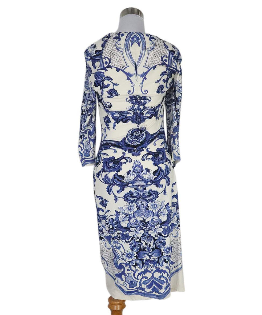 Roberto Cavalli Blue & White Floral Dress sz 4 - Michael's Consignment NYC