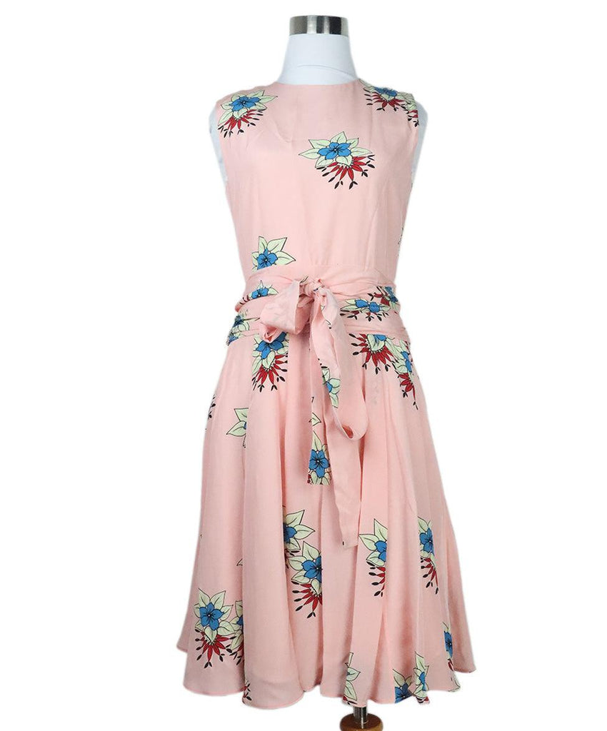 Rochas Pink Floral Silk Dress sz 4 - Michael's Consignment NYC