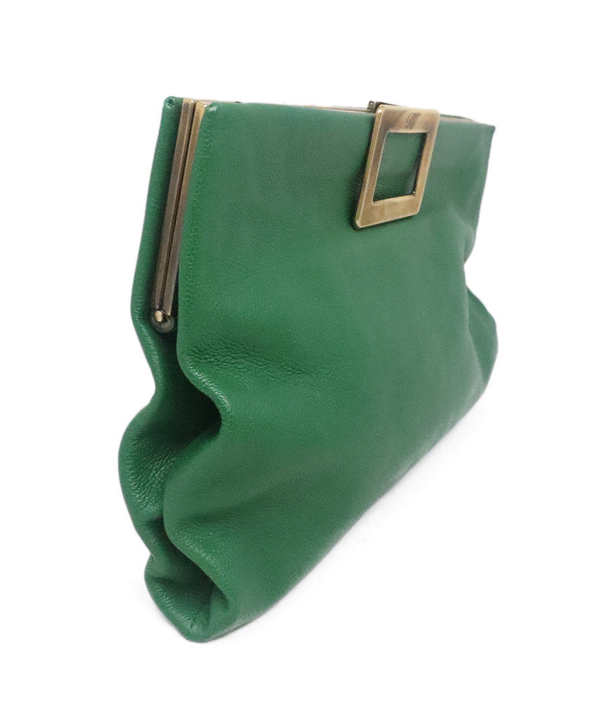 Roger Vivier Green Leather Clutch 1