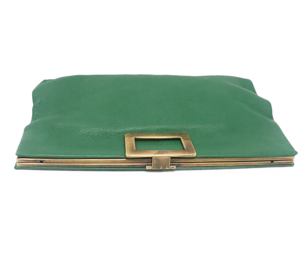 Roger Vivier Green Leather Clutch 4