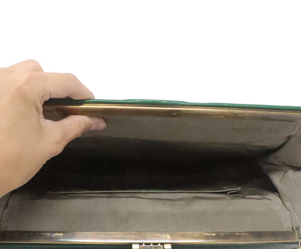 Roger Vivier Green Leather Clutch 5