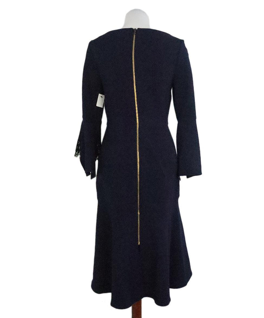 Roland Mouret Navy & Black Wool Dress sz 4 - Michael's Consignment NYC