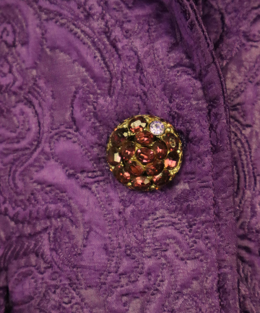 Saint Laurent Vintage Purple Jacquard Blazer 4