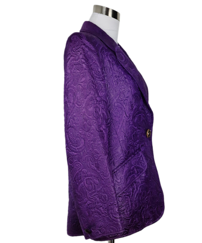 Saint Laurent Vintage Purple Jacquard Blazer 1