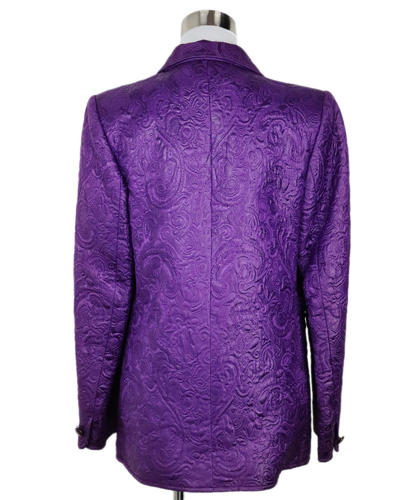 Saint Laurent Vintage Purple Jacquard Blazer 2