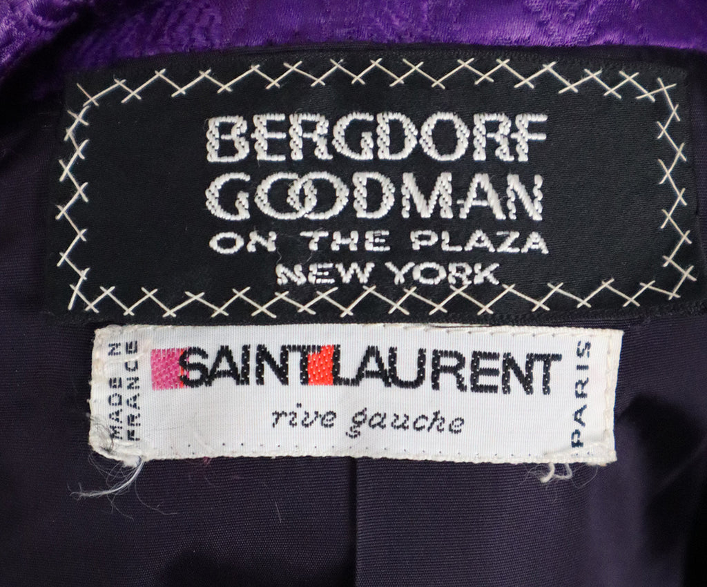 Saint Laurent Vintage Purple Jacquard Blazer 3