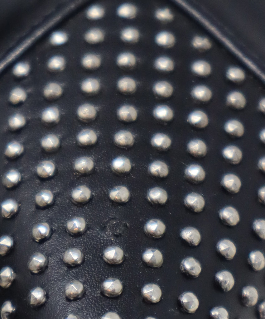 Saint Laurent Black Leather Studded Heels sz 10 - Michael's Consignment NYC