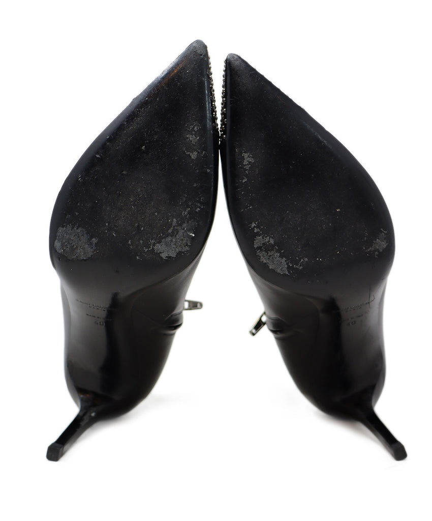 Saint Laurent Black Leather Studded Heels sz 10 - Michael's Consignment NYC
