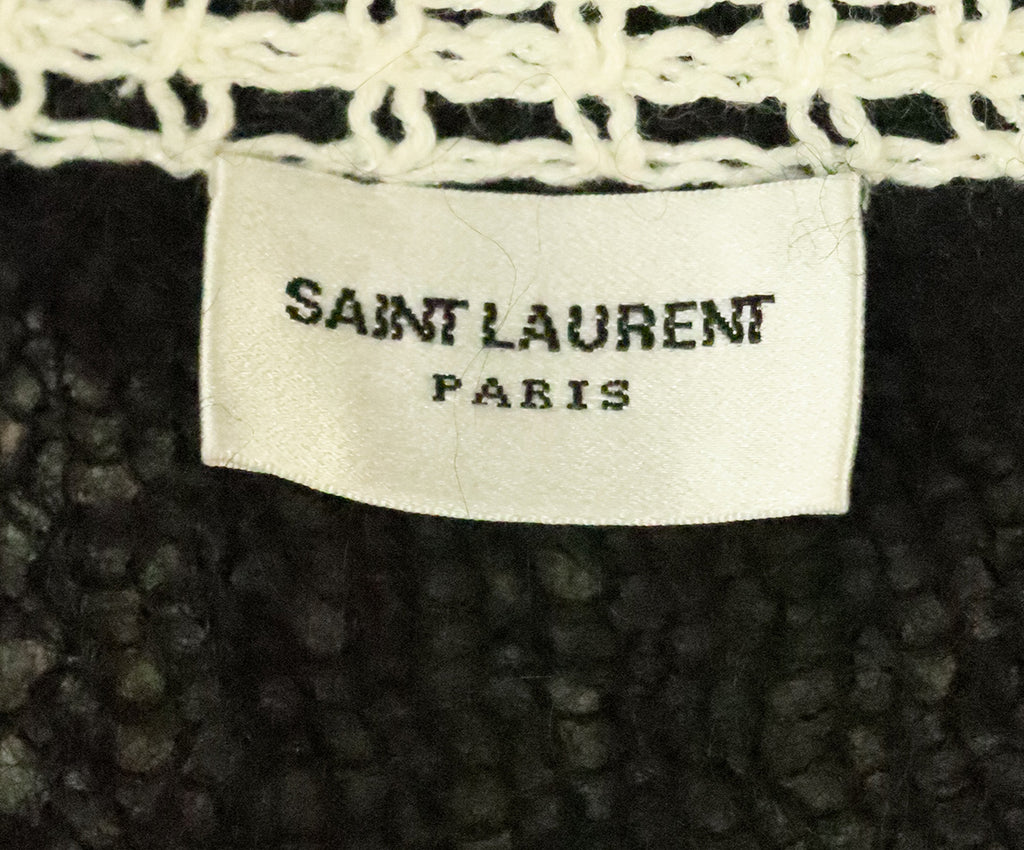 Saint Laurent Black Mohair & White Crochet Sweater 3