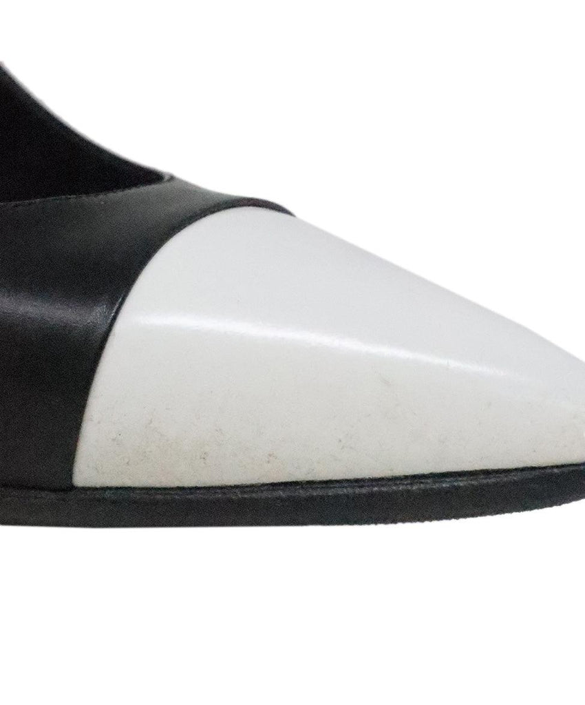 Saint Laurent Black & White Leather Heels sz 9.5 - Michael's Consignment NYC