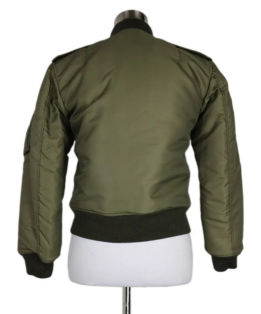 Saint Laurent Green Nylon Bomber Jacket sz 0 - Michael's Consignment NYC