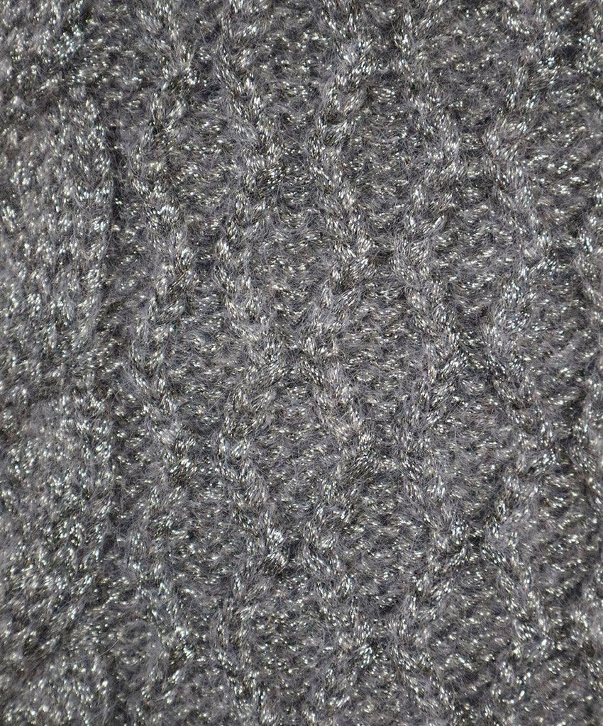 Saint Laurent Metallic Gold Cableknit Mohair Sweater sz 4 - Michael's Consignment NYC