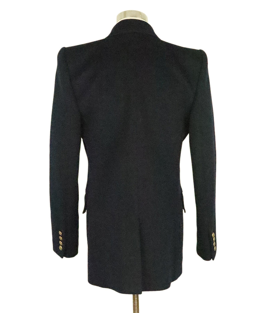 Saint Laurent Navy Wool Jacket 2
