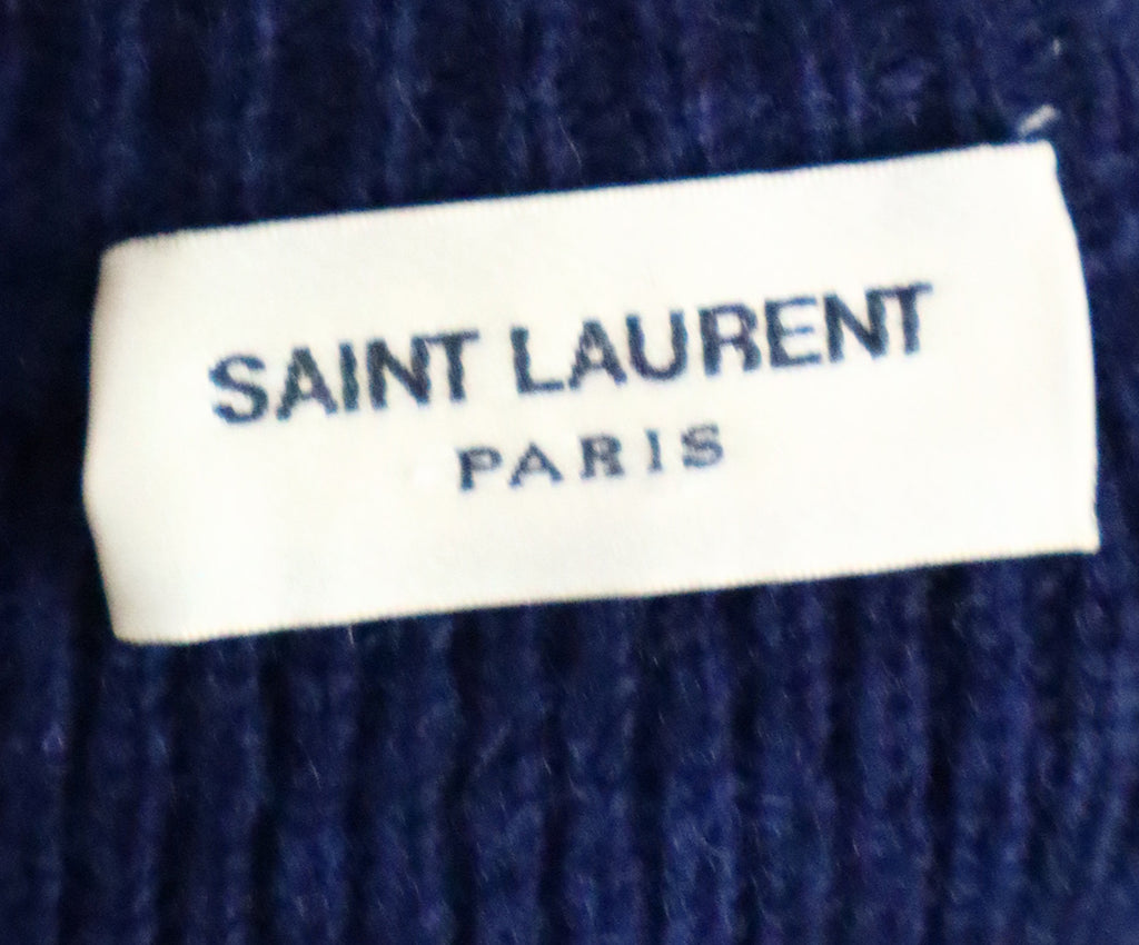Saint Laurent Navy & Gold Striped Wool Sweater 3