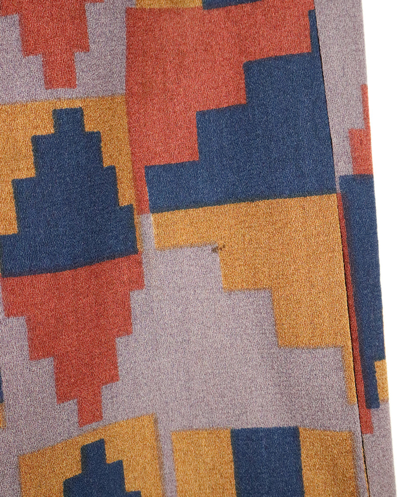 Saint Laurent Vintage Purple Blue & Orange Print Wool Skirt 3