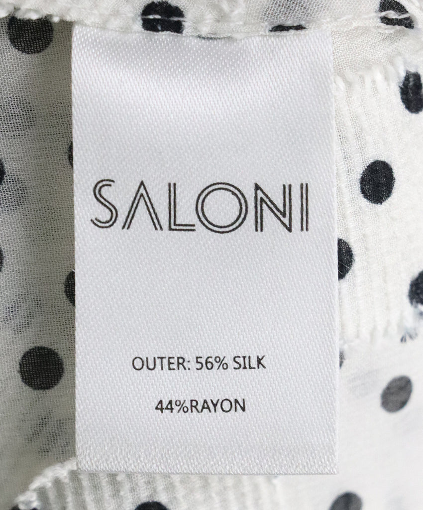 Saloni Black & White Polka Dot Silk Blouse 4