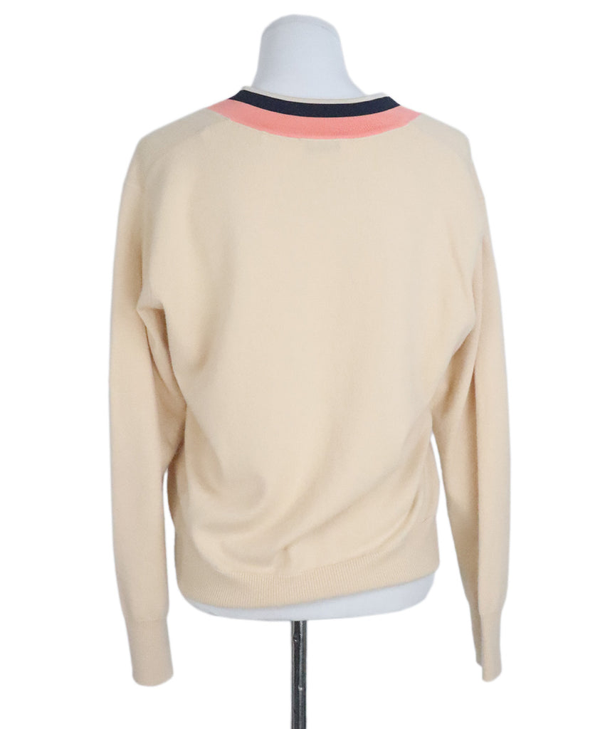 Sandro Beige Wool V-Neck Sweater 2