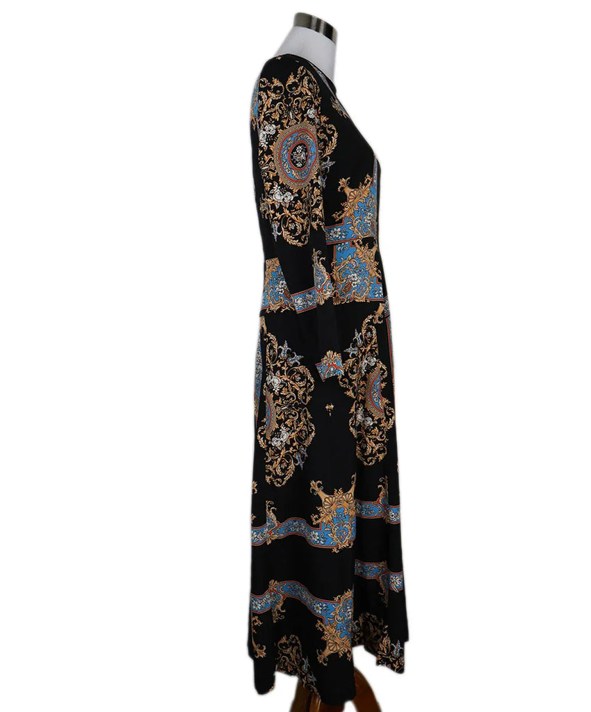 Sandro Black Blue & Orange Print Dress sz 10 - Michael's Consignment NYC