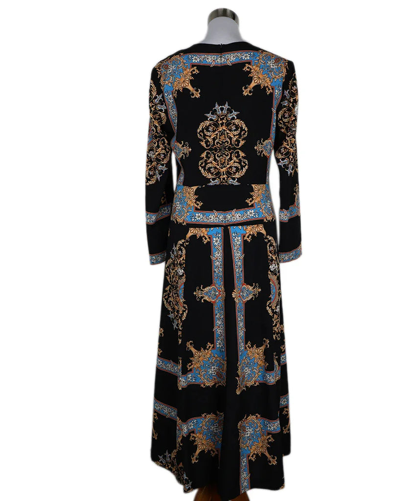 Sandro Black Blue & Orange Print Dress sz 10 - Michael's Consignment NYC