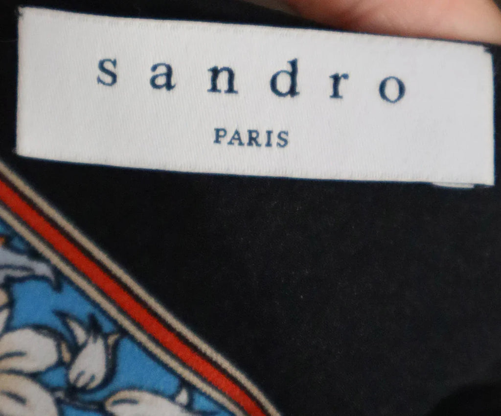 Sandro Black Blue & Orange Print Dress sz 10 - Michael's Consignment NYC