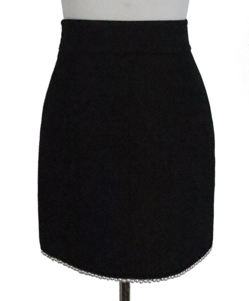 Sandro Black Wool Pearl Trim Skirt sz 0 - Michael's Consignment NYC