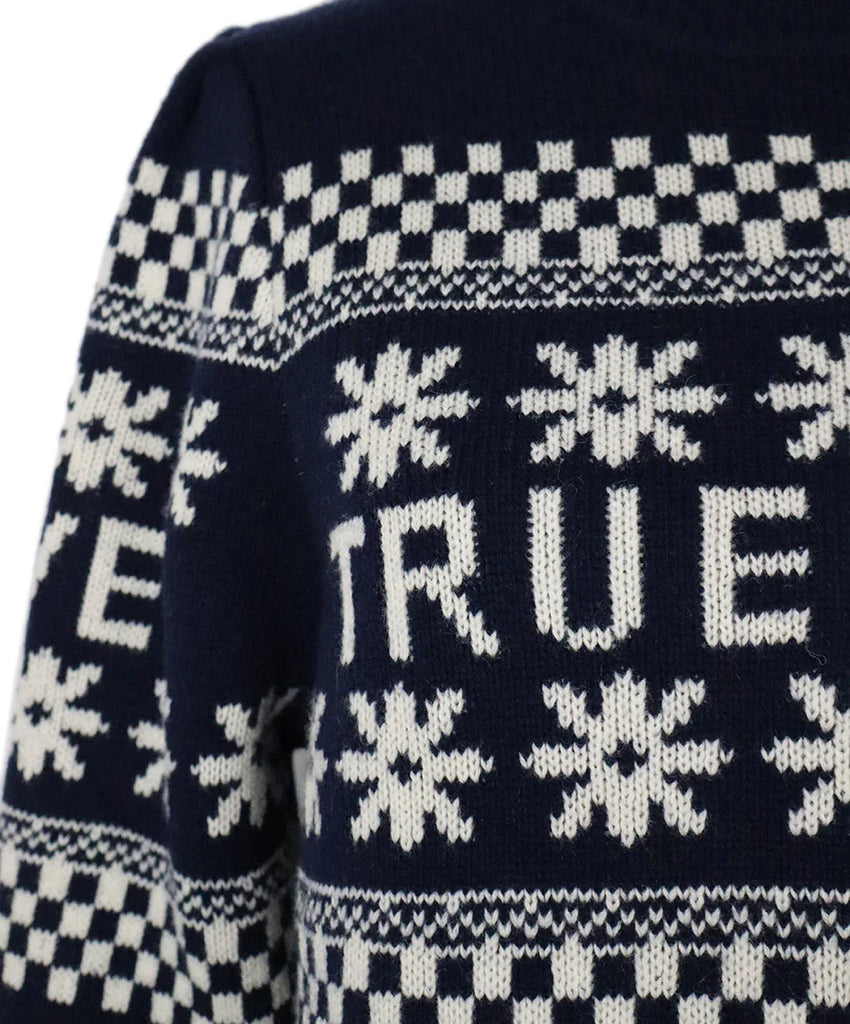 Sandro Navy & White Sweater sz 4 - Michael's Consignment NYC