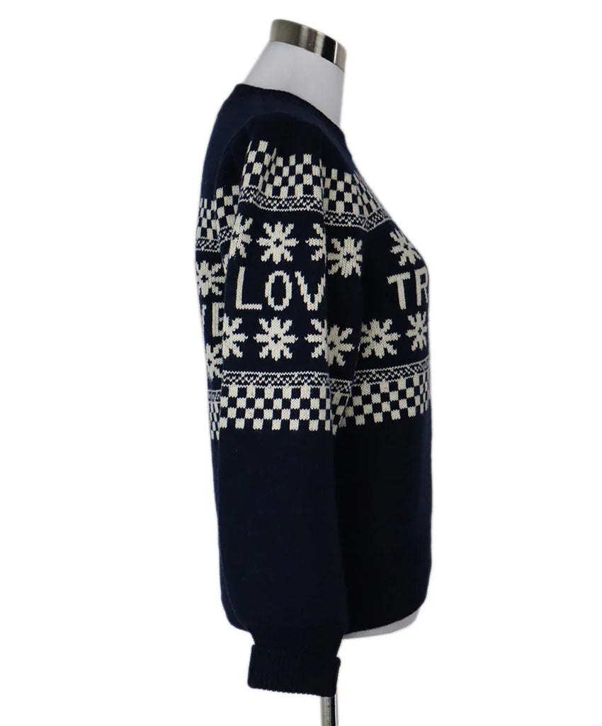 Sandro Navy & White Sweater sz 4 - Michael's Consignment NYC