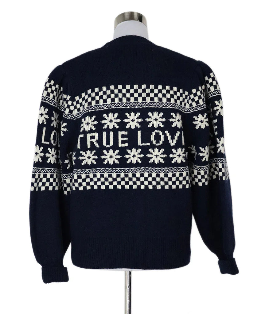 Sandro Navy & White Sweater sz 4 - Michael's Consignment NYC